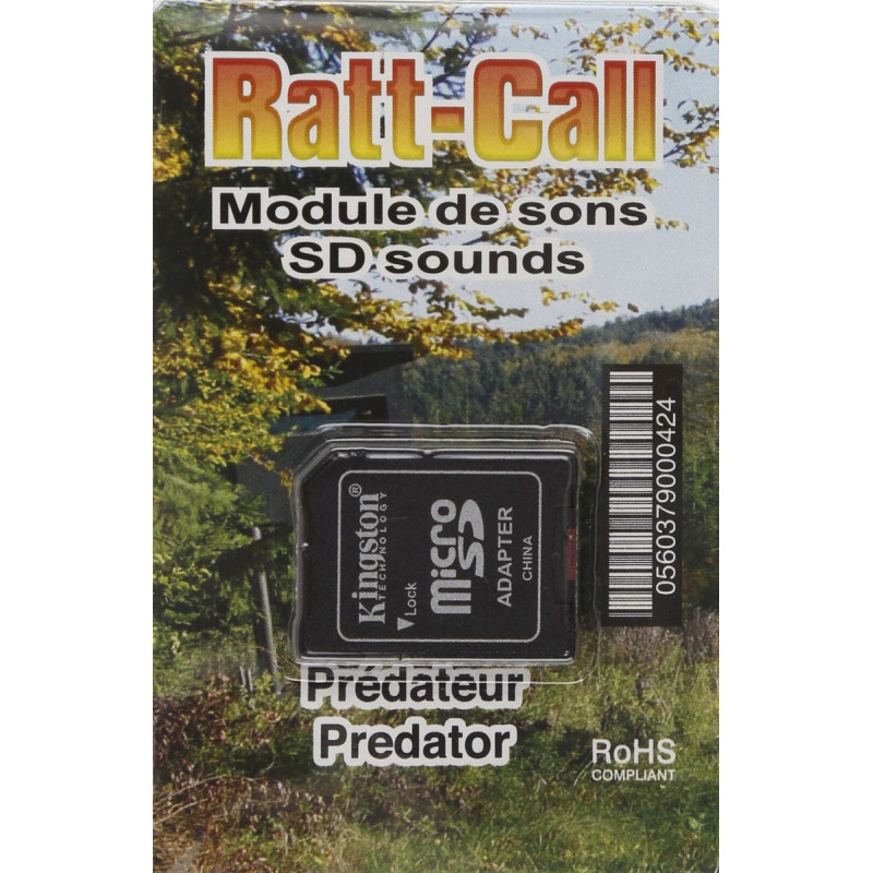RATTCALL Carte mémoire Micro SD avec 5 sons - Prédateur