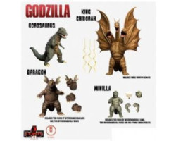 Godzillla -  figurines de godzilla destroy all monsters (round 2) -  box set -  5 points