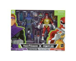 Power rangers x tortues ninja -  figurines articulées de foot soldier tommy & morphed raphael -  lightning collection