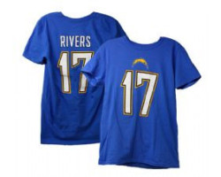 Chargers de los angeles -  t-shirt de philip rivers 17 - bleu (medium)