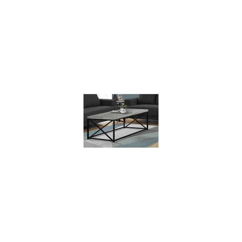 I-3417 Table à café (faux bois gris/metal noir)