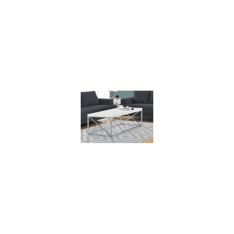 I-3028 Coffee table (white/chrome metal)