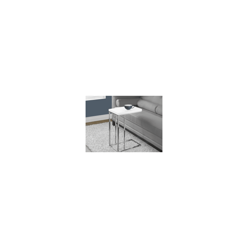 I-3008 Table d'appoint (blanc / métal chromé)