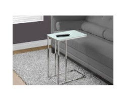 I-3000 Side Table (Chrome Metal with Frosted Tempered Glass)