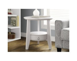 I-2492 23”DIA side table with drawer (white)