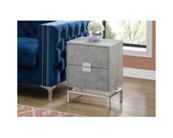 I-3491 Side table -24"H (cement grey/chrome metal)