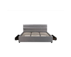 S-8032 78" platform bed (grey velvet)