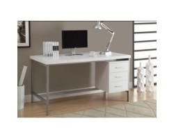 I-7046 Desk - 60"L (white / silver metal)