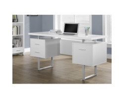 I-7081 Desk - 60"L (silver metal/white)