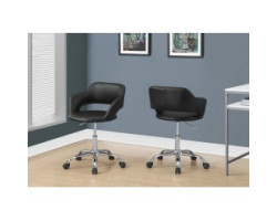 I-7298 Office chair (Black/Metal chrome hydraulic base)