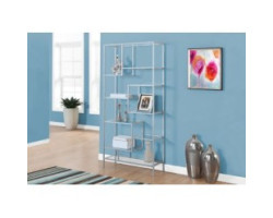 I7158 Etagere - 72H / Silver metal and tempered glass