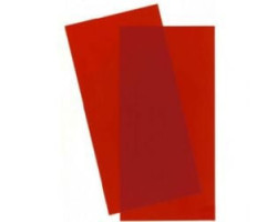 Evergreen -  feuilles de polystyrène de couleur rouge transparent 6" x 12" (15cm x 30cm)