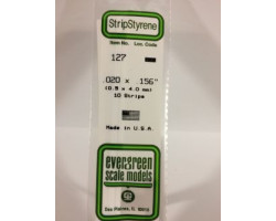 Evergreen -  bande dimensionnelle 35cm - .020"x.156" (10/pk) blanc