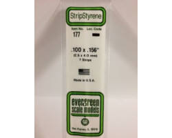 Evergreen -  bande dimensionnelle 35cm - .100"x.156" (7/pk) blanc