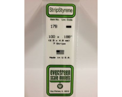 Evergreen -  bande dimensionnelle 35cm - .100"x.188" (7/pk) blanc
