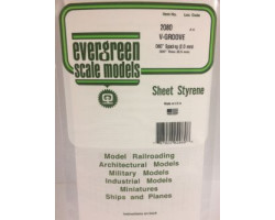 Evergreen -  .080" opaque white polystyrene v groove siding