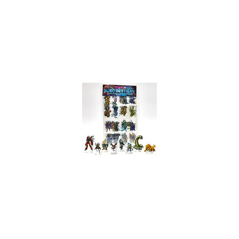 Flat plastic miniatures -  alien bestiary (62 minis)