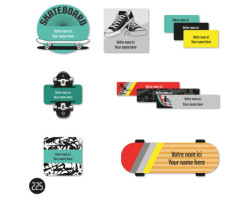 Clément - Impressions Étiquettes Scolaire - Skateboard