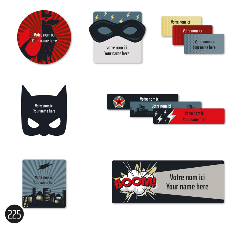 School labels - Superheroes