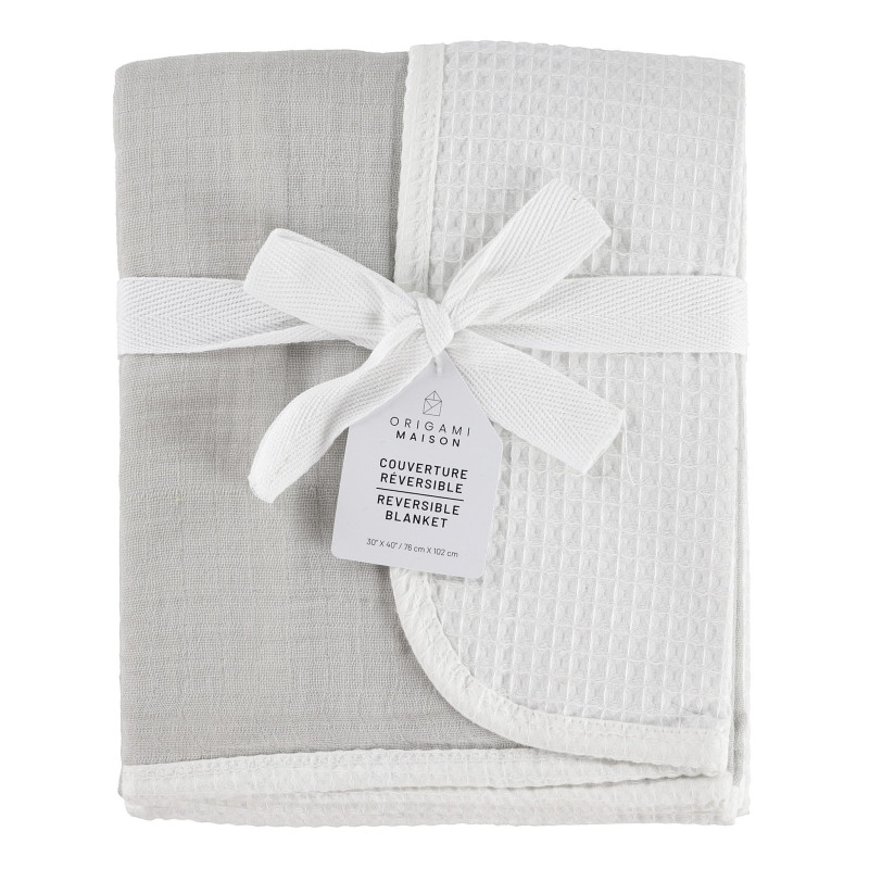 Embossed Muslin Blanket - Plain Gray