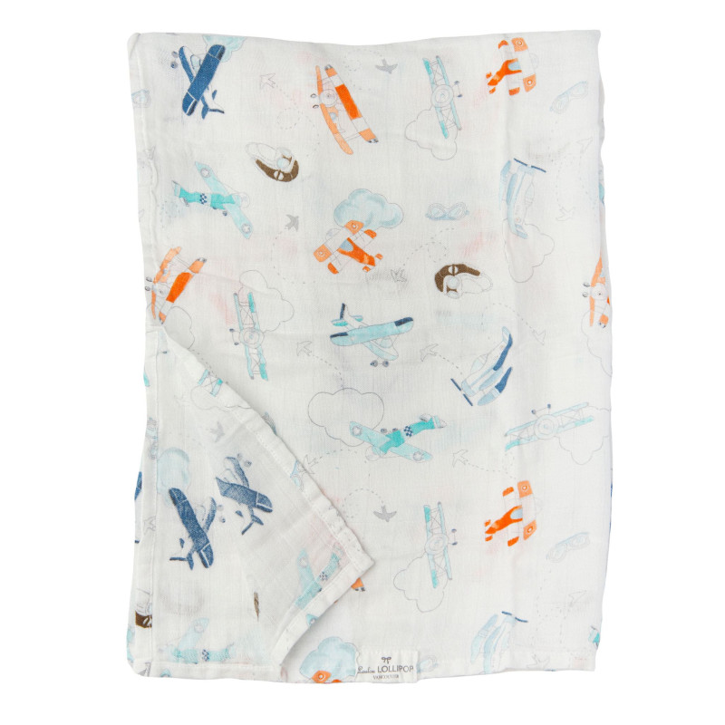 Bamboo Muslin Blanket - Airplanes