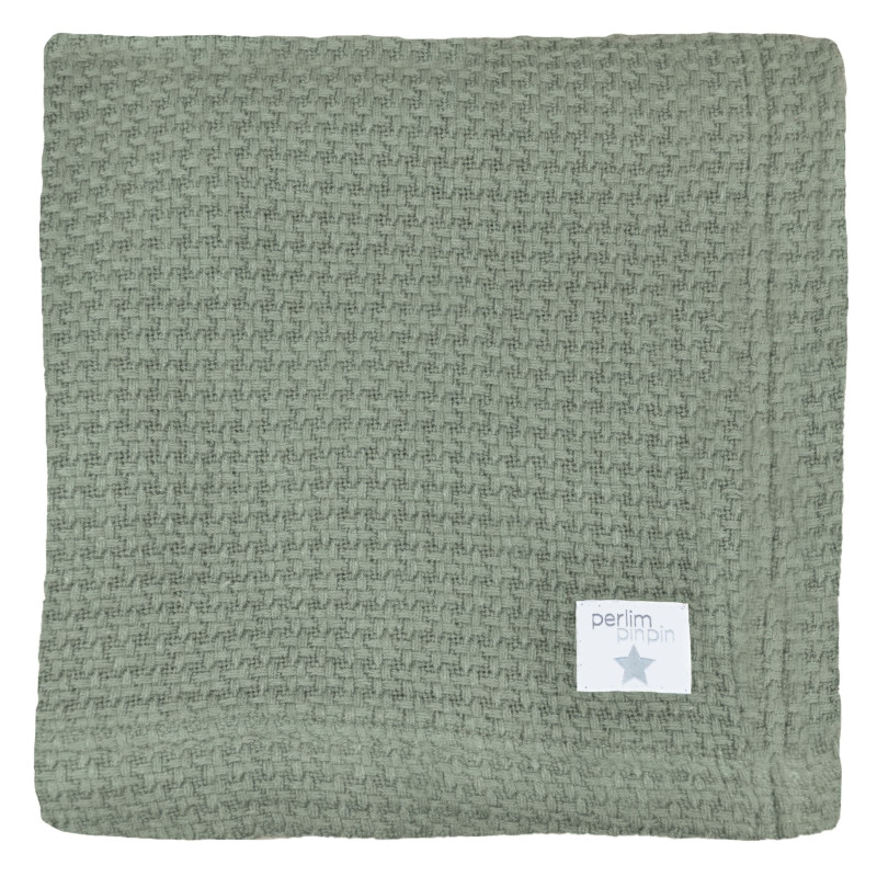 Perlimpinpin Couverture Bambou Tricot - Mousse