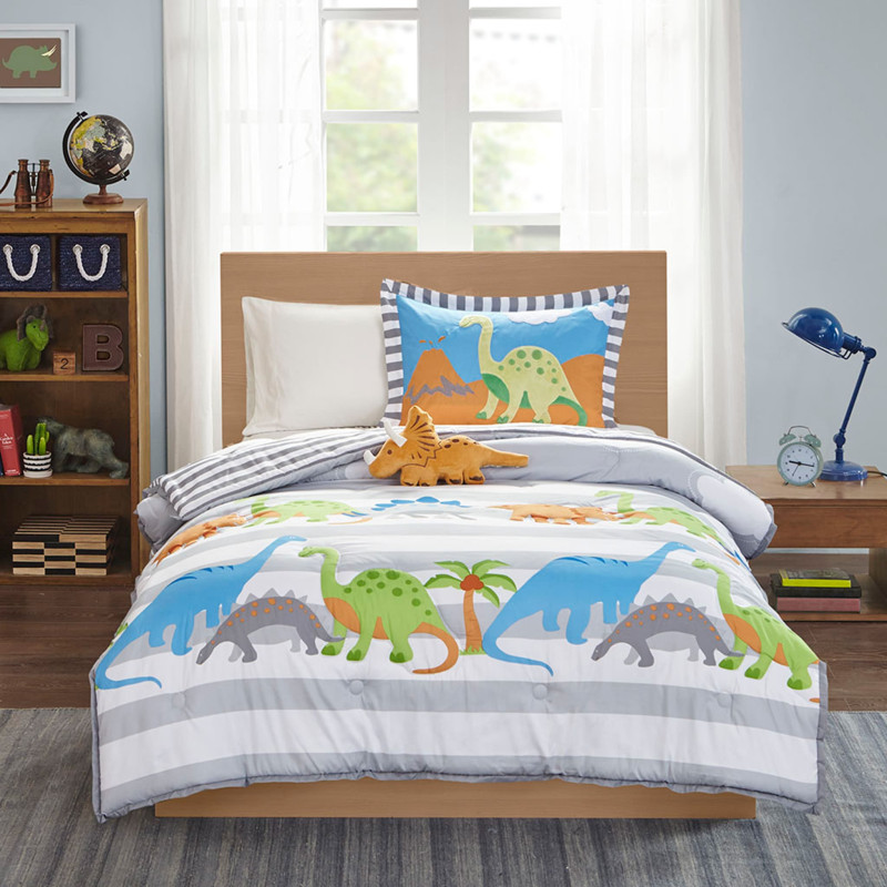 3 Piece Single Comforter - Dinosaurs