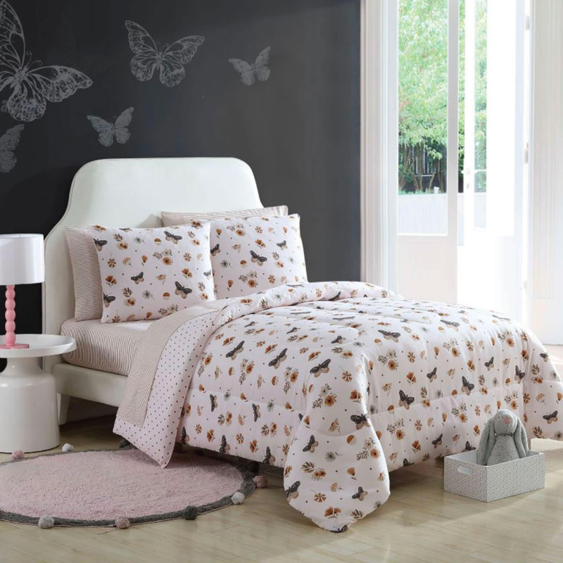 Comforter Double Bed - Butterfly Flowers