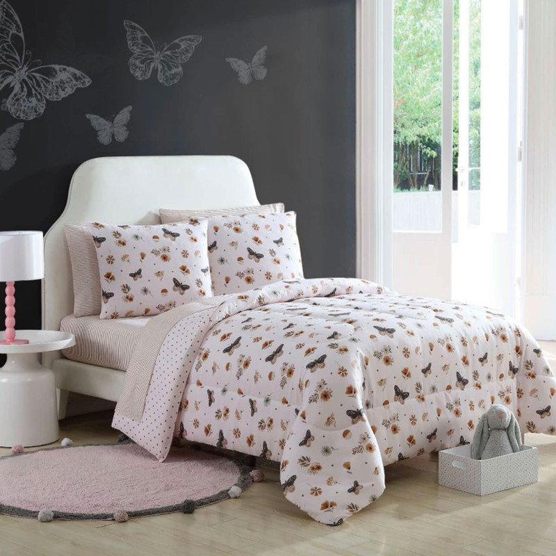 Comforter Single Bed - Butterfly Flowers