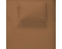 Flannel Double Bed Sheet Set - Plain Caramel
