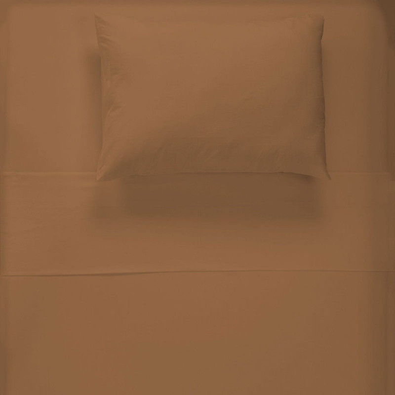 Single Flannel Sheet Set - Plain Caramel