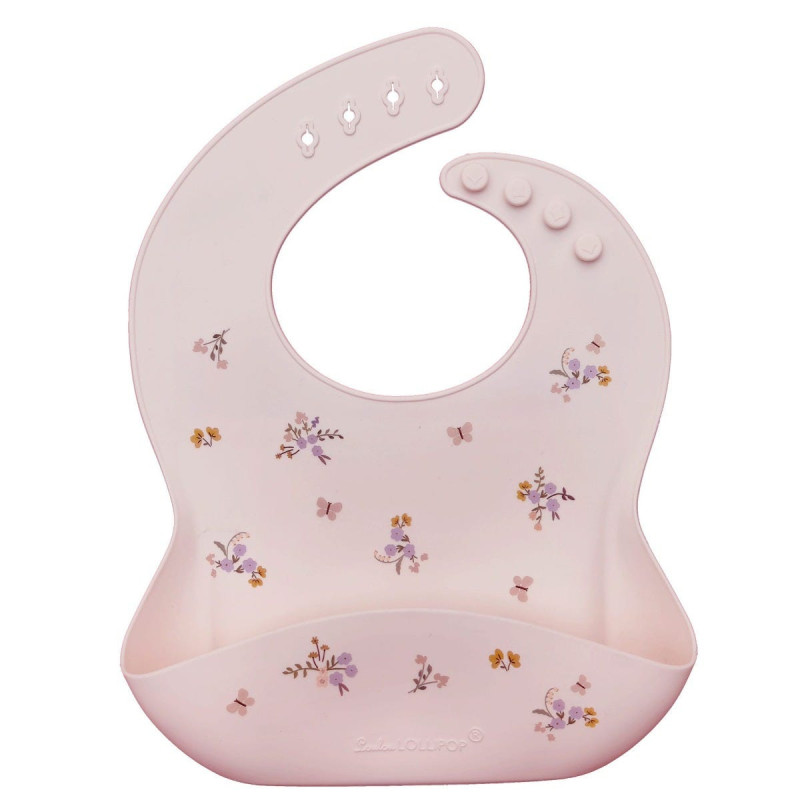 Loulou Lollipop Bavoir en Silicone - Fleurs/Ditsy