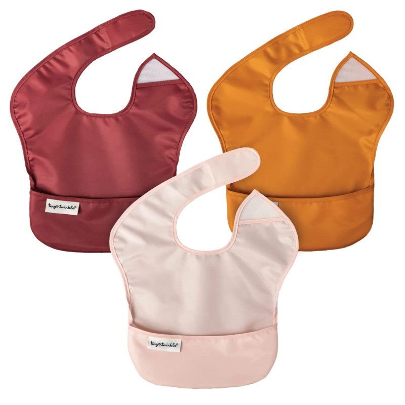 Bib (3) Waterproof - Pink / Burgundy / Cinnamon