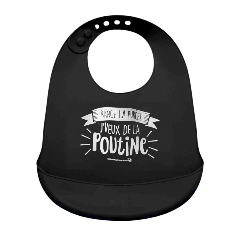 Silicone Bib - Poutine Black