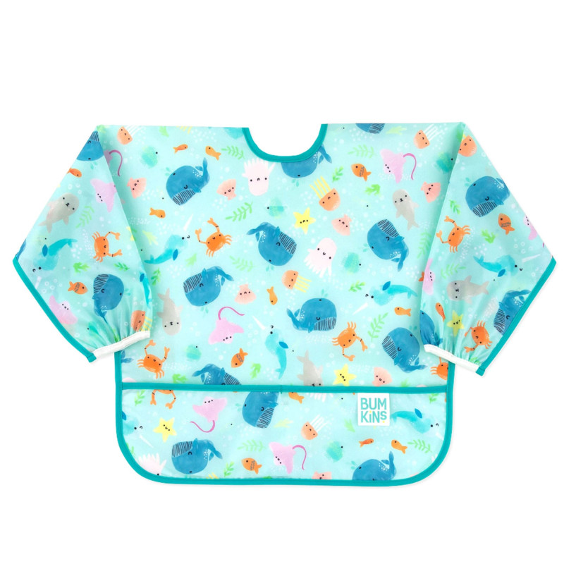 Long Sleeve Bib 6-24 months - Ocean