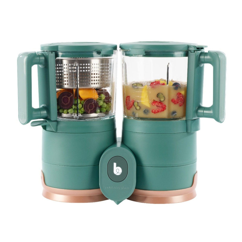 Nutribaby Duo Glass Meal Station - Green