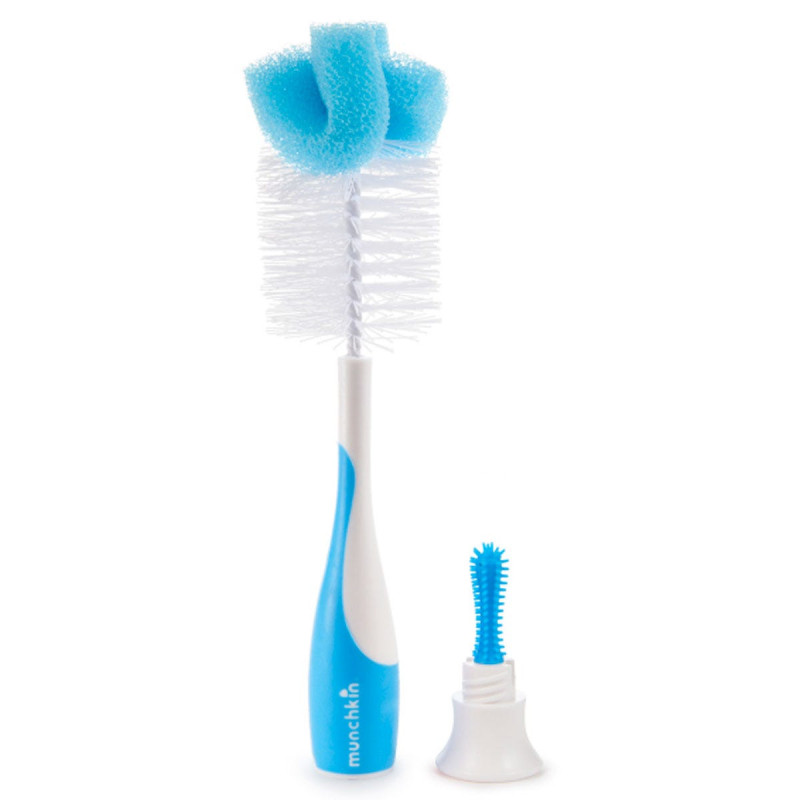 2 in 1 Baby Bottle Sponge Brush - Blue