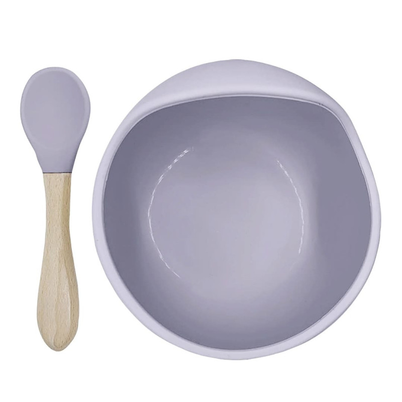 Siliscoop Silicone Spoon and Bowl - Lilac