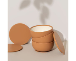 Silicone Suction Bowl with Lid - Tan