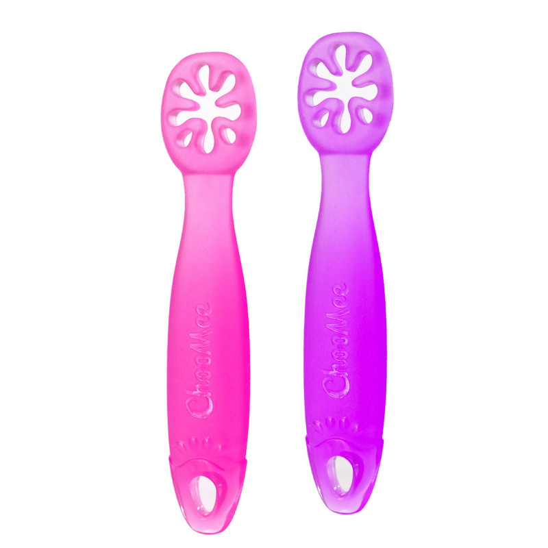 FlexiDip Training Spoon Pack of 2 - Mauve Pink