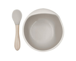 Silicone Spoon and Bowl - Sand
