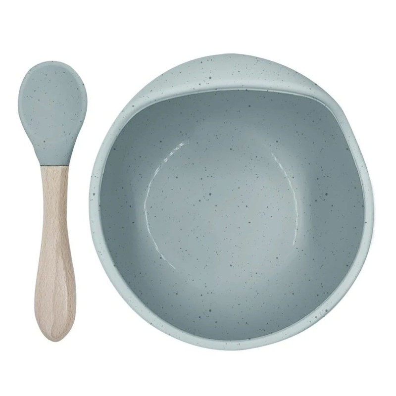 Siliscoop Silicone Spoon and Bowl - Aqua