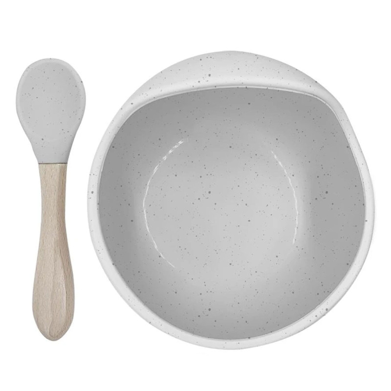 Siliscoop Silicone Spoon and Bowl - White