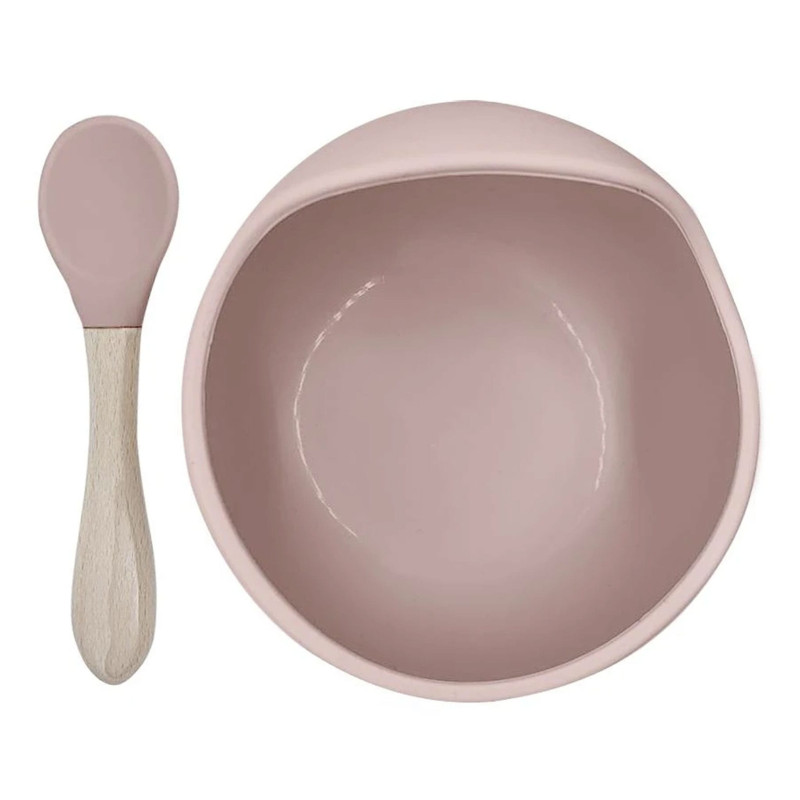 Siliscoop Silicone Spoon and Bowl - Pink