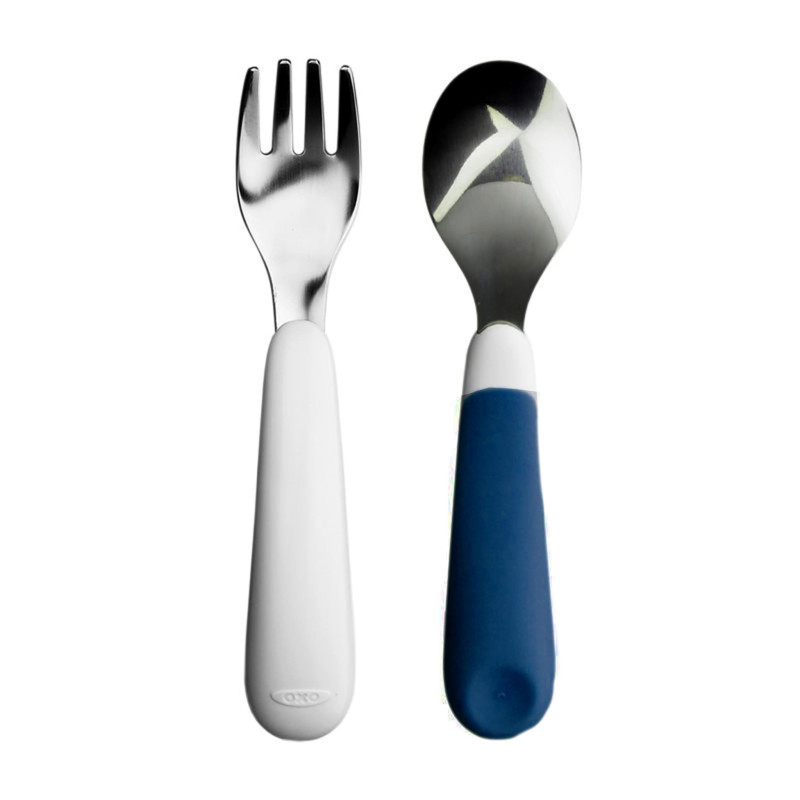 OXO Tot Spoon and Fork Set - Navy