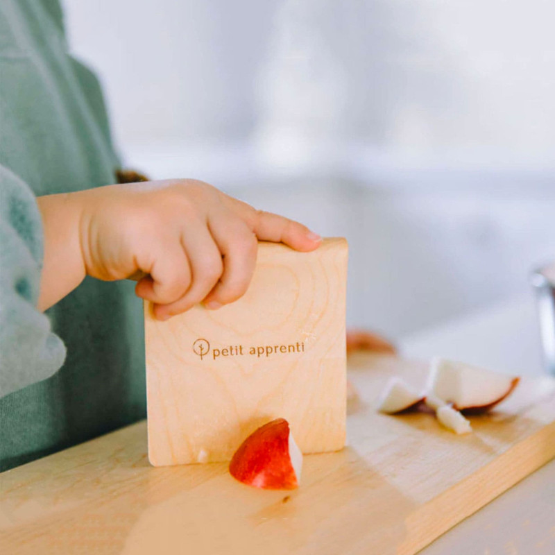 Safe Knife and Wooden Cutting Board Set for Kids