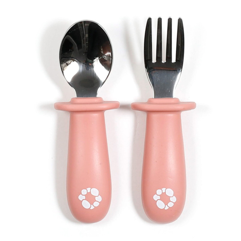 Learning Spoon and Fork Set - Blush