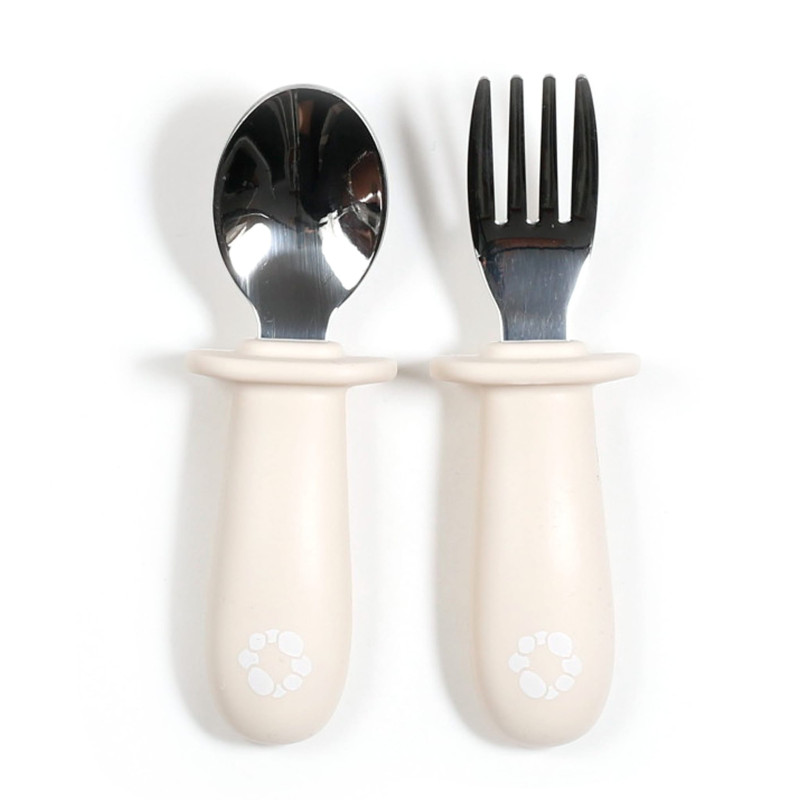 Learning Spoon and Fork Set - Ivory