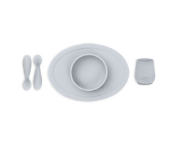 Silicone Learning Tableware Set - Gray