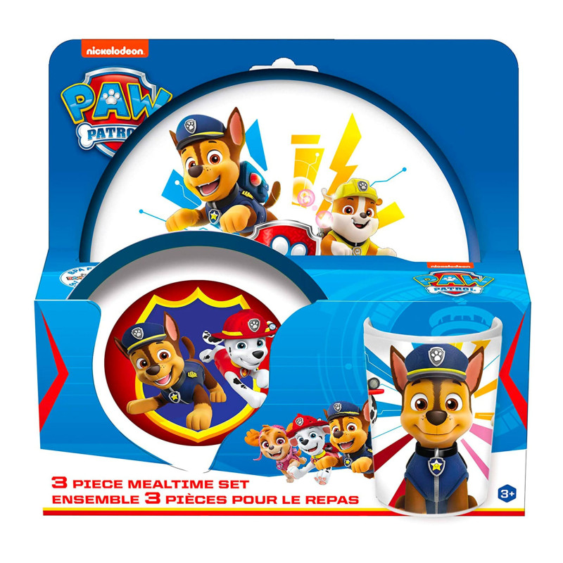 Paw Patrol 3 Piece Tableware - Chase